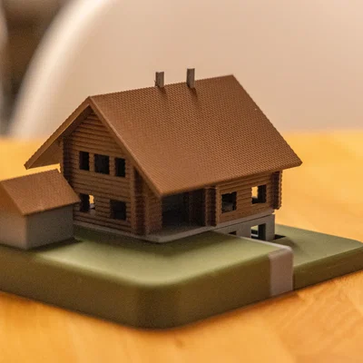 Mô hình nhà gỗ phong cách Canada (Blockhaus) - Mẫu 3D đẹp