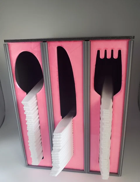Bộ Hộp Nhả Dao Muỗng Nĩa Nhựa Dạng Mỏng (Slim Plastic Utensil Dispenser Collection) - Image 1