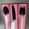 Bộ Hộp Nhả Dao Muỗng Nĩa Nhựa Dạng Mỏng (Slim Plastic Utensil Dispenser Collection) - Thumbnail 1