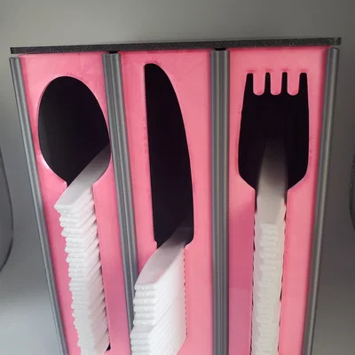 Bộ Hộp Nhả Dao Muỗng Nĩa Nhựa Dạng Mỏng (Slim Plastic Utensil Dispenser Collection)