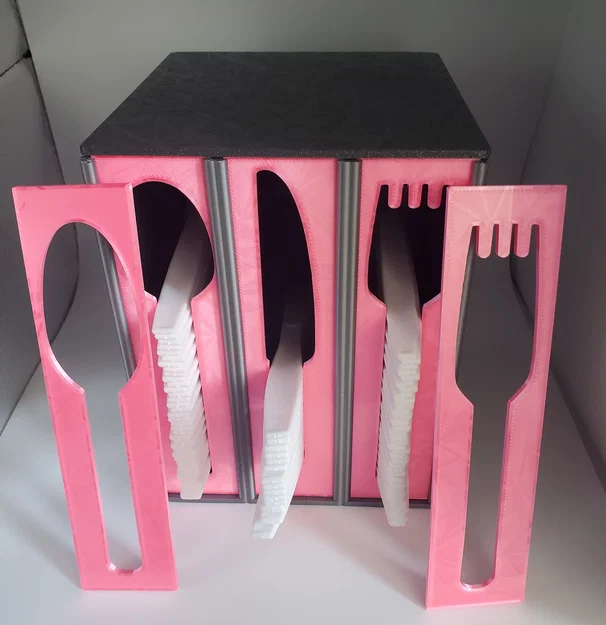 Bộ Hộp Nhả Dao Muỗng Nĩa Nhựa Dạng Mỏng (Slim Plastic Utensil Dispenser Collection) - Image 2