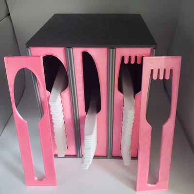 Bộ Hộp Nhả Dao Muỗng Nĩa Nhựa Dạng Mỏng (Slim Plastic Utensil Dispenser Collection)