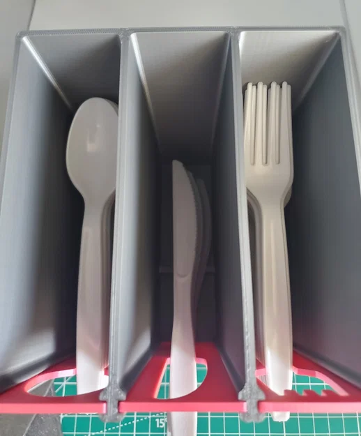 Bộ Hộp Nhả Dao Muỗng Nĩa Nhựa Dạng Mỏng (Slim Plastic Utensil Dispenser Collection) - Image 3