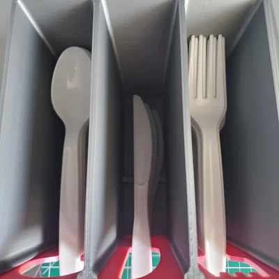 Bộ Hộp Nhả Dao Muỗng Nĩa Nhựa Dạng Mỏng (Slim Plastic Utensil Dispenser Collection)