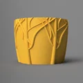 Planter 03 - Chậu cây đơn giản họa tiết nhánh/cỏ - Thumbnail 1
