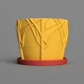 Planter 03 - Chậu cây đơn giản họa tiết nhánh/cỏ - Thumbnail 5