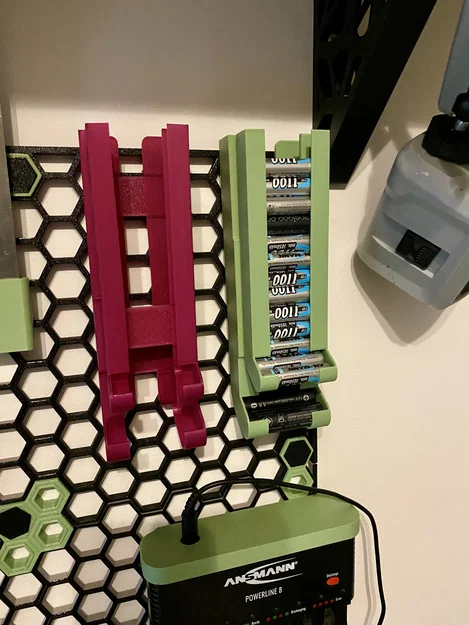 Giá treo pin 2 trong 1 cho Honeycomb Storage Wall - HSW battery dispenser - Image 1