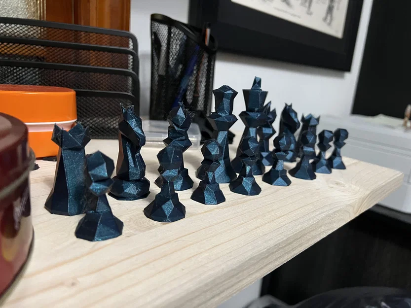 Bộ cờ vua Low Poly 3D (Low Poly Chess Set) cực đẹp và tinh tế - Image 1