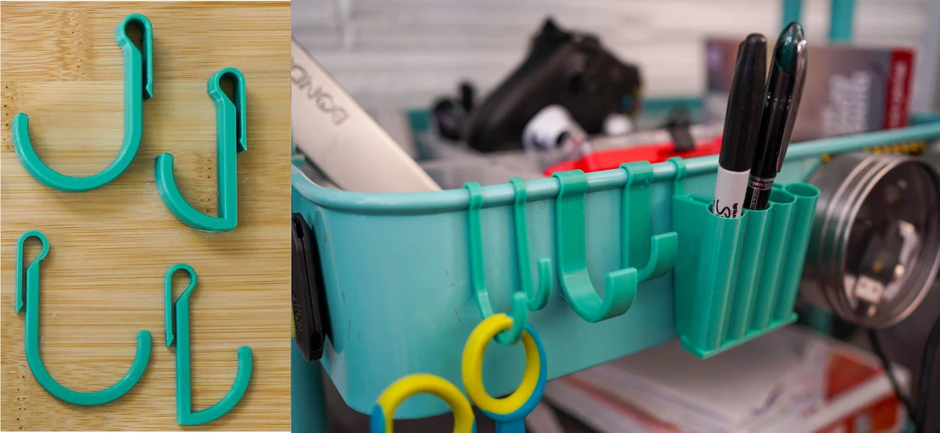 Bộ organizer kẹp (clip-on) cho xe đẩy Ikea Raskog / Rashult - Image 2