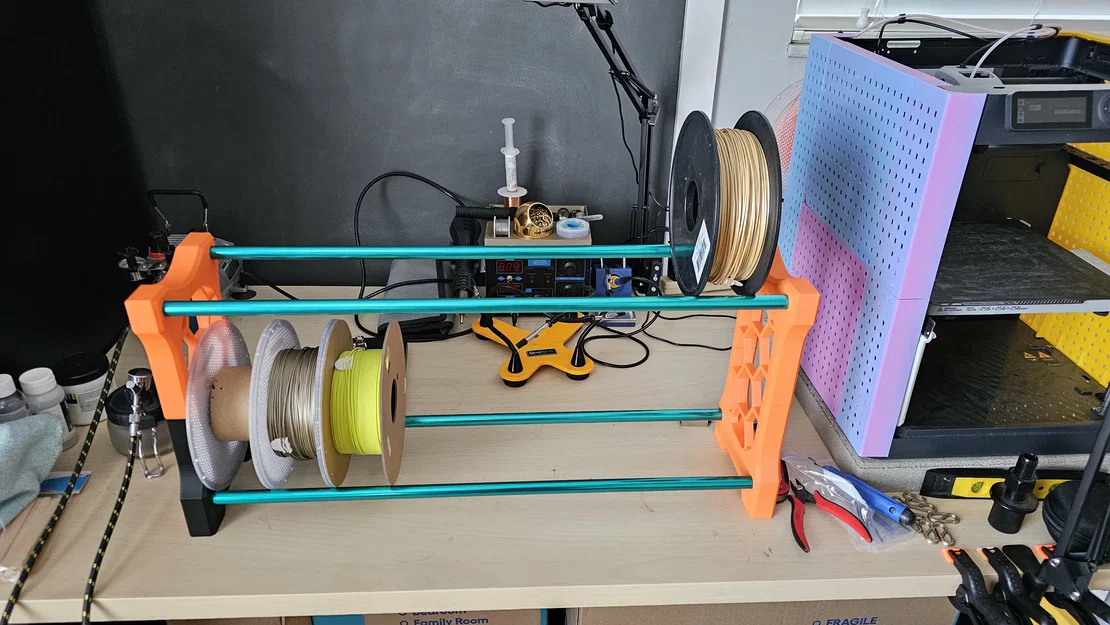 Giá treo cuộn nhựa 3D Filament Rack tùy chỉnh cho thanh 16mm - Image 1
