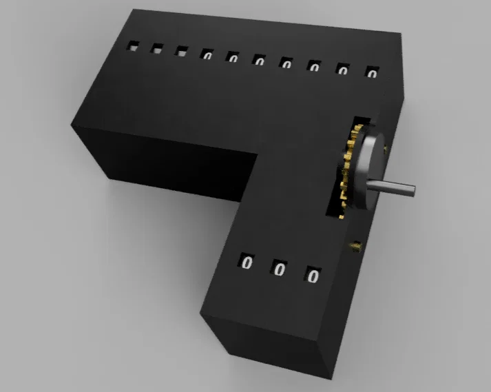 Bộ đếm cơ khí thập phân–nhị phân (Decimal binary mechanical counter) - Image 2