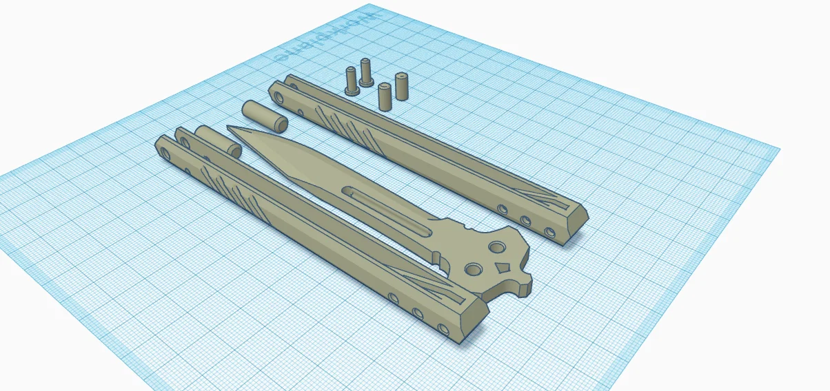 Mô hình dao bướm (Butterfly Knife) in 3D tập luyện kỹ năng - Image 1