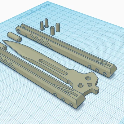Mô hình dao bướm (Butterfly Knife) in 3D tập luyện kỹ năng