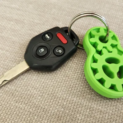 Thẻ Móc Khóa Fidget Bánh Răng (Gear Fidget Keychain Tag)