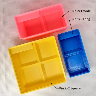 Gridfinity Bins medium size – Khay/box modular tối ưu không gian (2x1, 2x2)