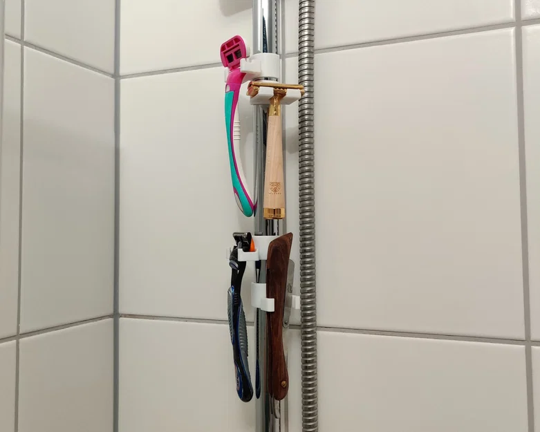 Giá Đỡ Dao Cạo Kẹp Thanh Treo Vòi Sen (Razor Holder for Shower Rail) - Image 1