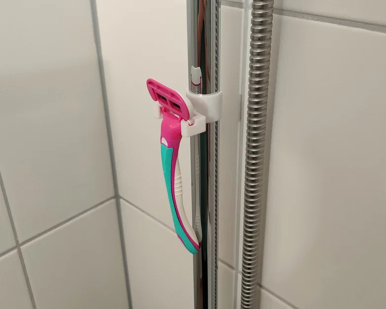 Giá Đỡ Dao Cạo Kẹp Thanh Treo Vòi Sen (Razor Holder for Shower Rail) - Image 4