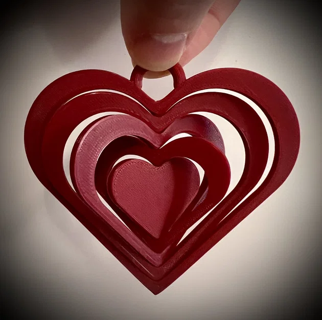 Trái tim fidget xoay (print-in-place) để treo – hợp Valentine, Noel… - Image 1