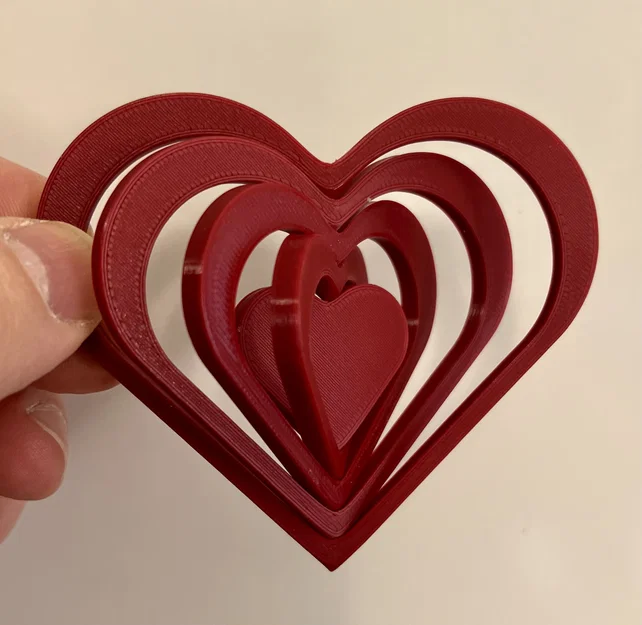 Trái tim fidget xoay (print-in-place) để treo – hợp Valentine, Noel… - Image 2