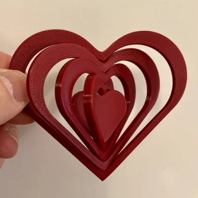 Trái tim fidget xoay (print-in-place) để treo – hợp Valentine, Noel…
