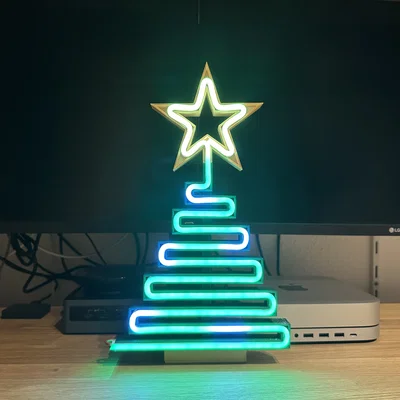 Cây thông Noel neon LED kèm ngôi sao (XMAS neon LED tree with star)