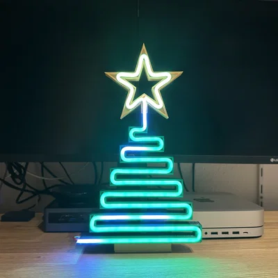 Cây thông Noel neon LED kèm ngôi sao (XMAS neon LED tree with star)