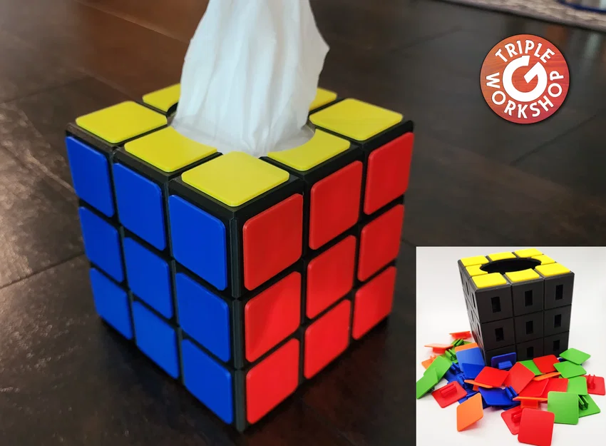 Vỏ hộp khăn giấy Rubik’s Cube cho máy in 1 màu - Image 1