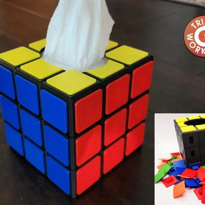 Vỏ hộp khăn giấy Rubik’s Cube cho máy in 1 màu