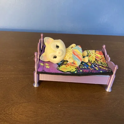 Giường công chúa cho nhà búp bê - Mô hình 3D cho Sylvanian Families