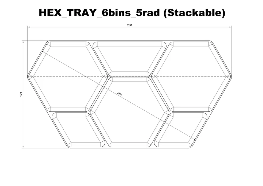 Khay Đựng Linh Kiện Lục Giác (Xếp Chồng) - Hex Parts Tray - Image 4