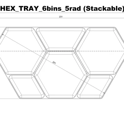 Khay Đựng Linh Kiện Lục Giác (Xếp Chồng) - Hex Parts Tray
