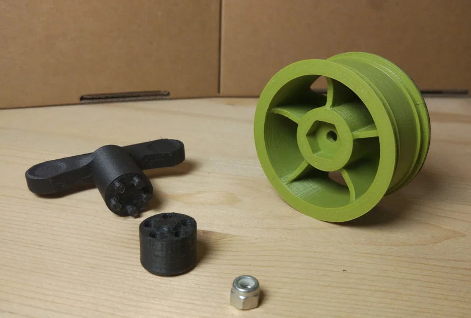 Mâm 5 cánh kèm nắp hub 1:10 Tamiya ex12 offset +4mm cho xe RC - Image 2