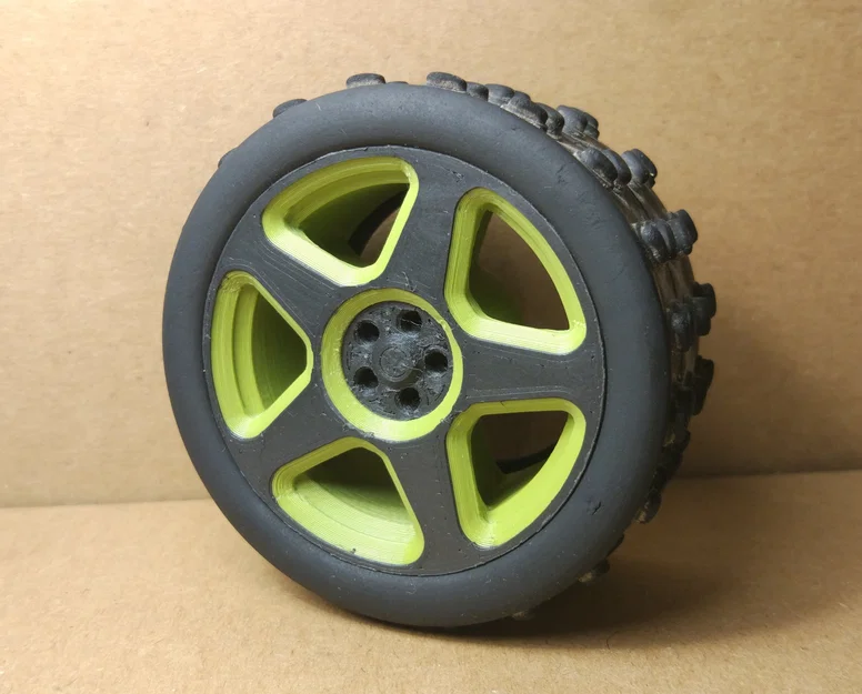 Mâm 5 cánh kèm nắp hub 1:10 Tamiya ex12 offset +4mm cho xe RC - Image 3