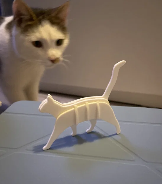 Mô hình chú mèo đang bước đi 3D Puzzle - Walking Cat Kit Card - Image 1