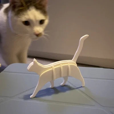 Mô hình chú mèo đang bước đi 3D Puzzle - Walking Cat Kit Card