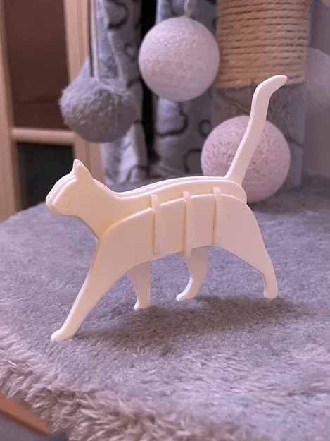 Mô hình chú mèo đang bước đi 3D Puzzle - Walking Cat Kit Card - Image 3