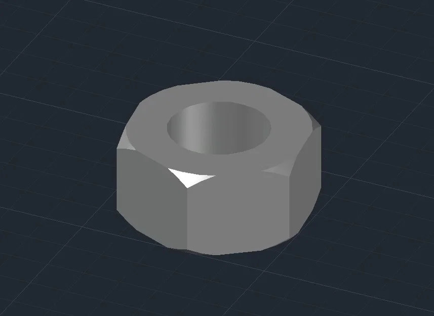 Mô hình đai ốc (Nut) 3D trơn đa năng, không cần support, dễ in - Image 1