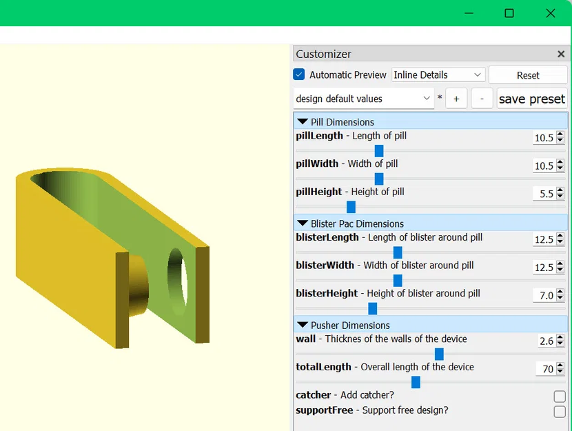 Bộ tạo Pill Puncher (OpenSCAD) – Tùy chỉnh theo vỉ thuốc - Image 6