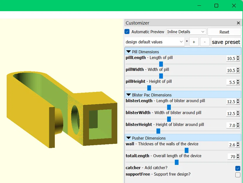 Bộ tạo Pill Puncher (OpenSCAD) – Tùy chỉnh theo vỉ thuốc - Image 7