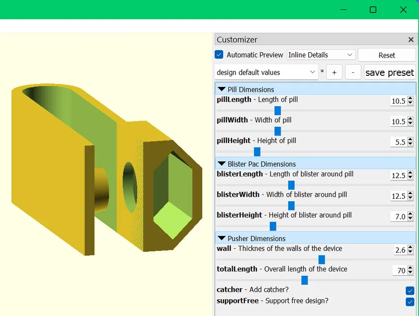 Bộ tạo Pill Puncher (OpenSCAD) – Tùy chỉnh theo vỉ thuốc - Image 8