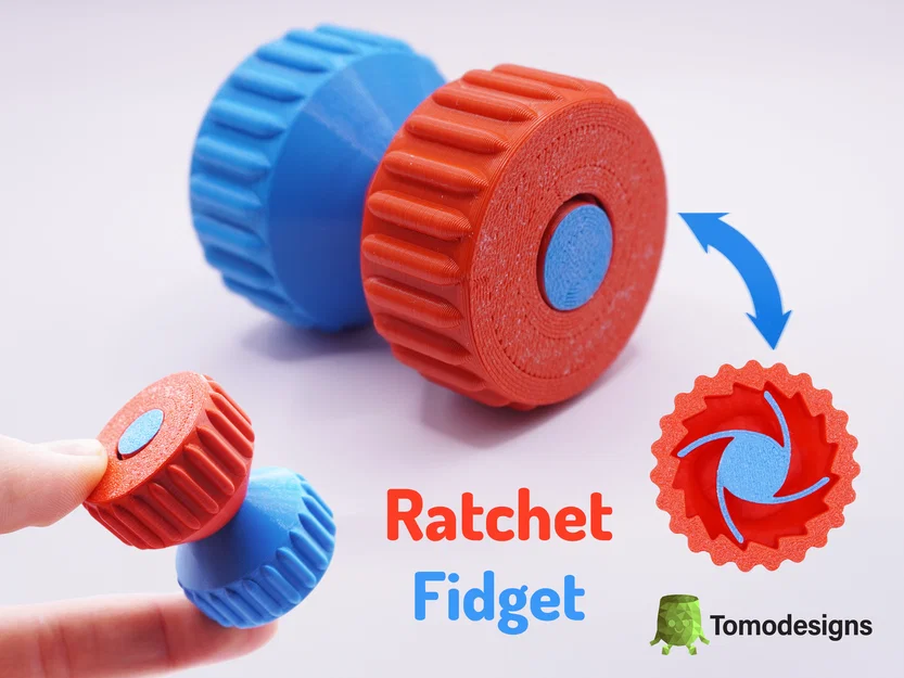 Ratchet Fidget – Đồ chơi fidget ratchet print-in-place - Image 1