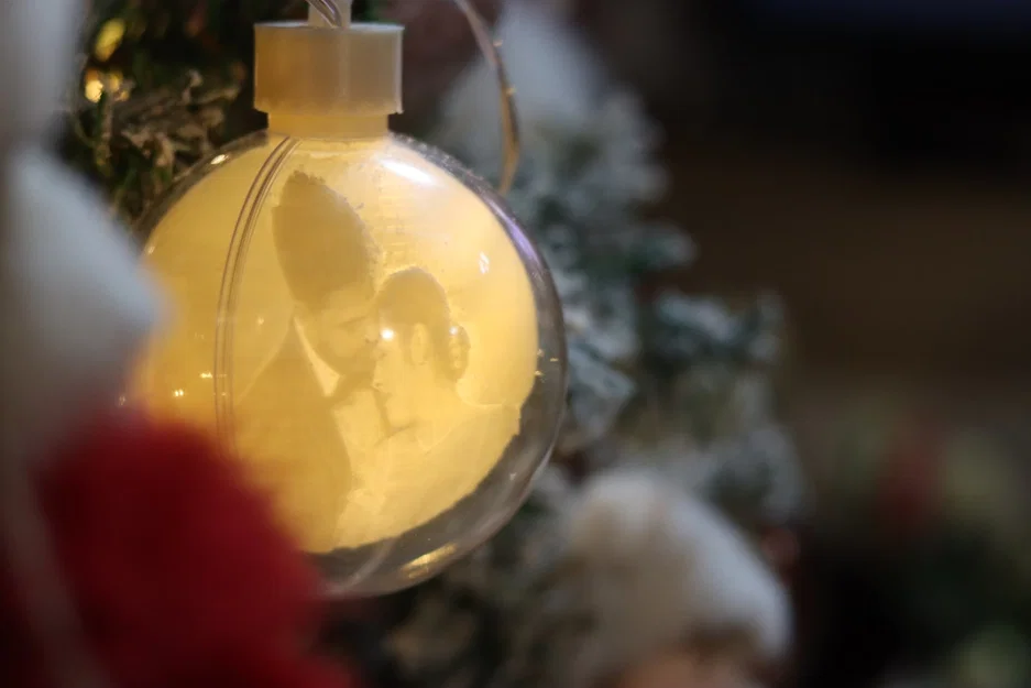 Ornament Cây Thông Noel Lithophane Hình Cầu Tùy Chỉnh - Image 1