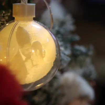 Ornament Cây Thông Noel Lithophane Hình Cầu Tùy Chỉnh