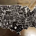 Wall art địa lý nước Mỹ (USA) in 3D – Typography nổi - Thumbnail 1