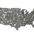 Wall art địa lý nước Mỹ (USA) in 3D – Typography nổi - Thumbnail 4