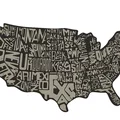 Wall art địa lý nước Mỹ (USA) in 3D – Typography nổi - Thumbnail 5