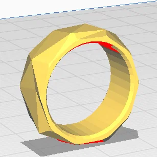 Nhẫn đeo tay hình khối đa giác - Mô hình 3D phong cách hiện đại