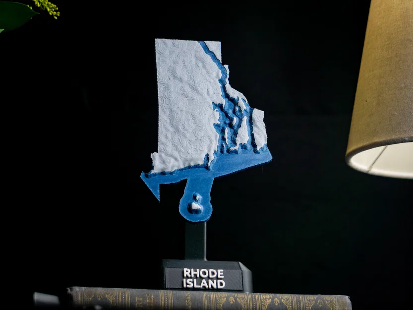 Bản đồ địa hình nổi Rhode Island, USA (RI) kèm sông ngòi - Image 4