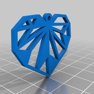 Bông tai hình trái tim in 3D phong cách Geometric