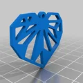 Bông tai hình trái tim in 3D phong cách Geometric - Thumbnail 3